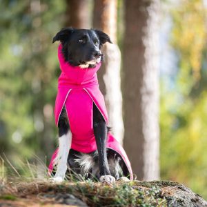 Pink ProWarmer dog winter jacket frontside